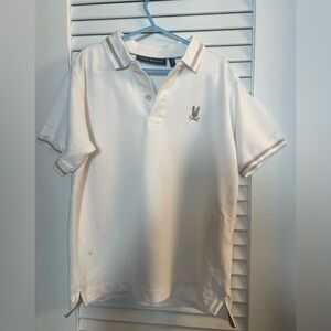 Psycho Bunny Pique Cream Polo Boys Medium (10-12)